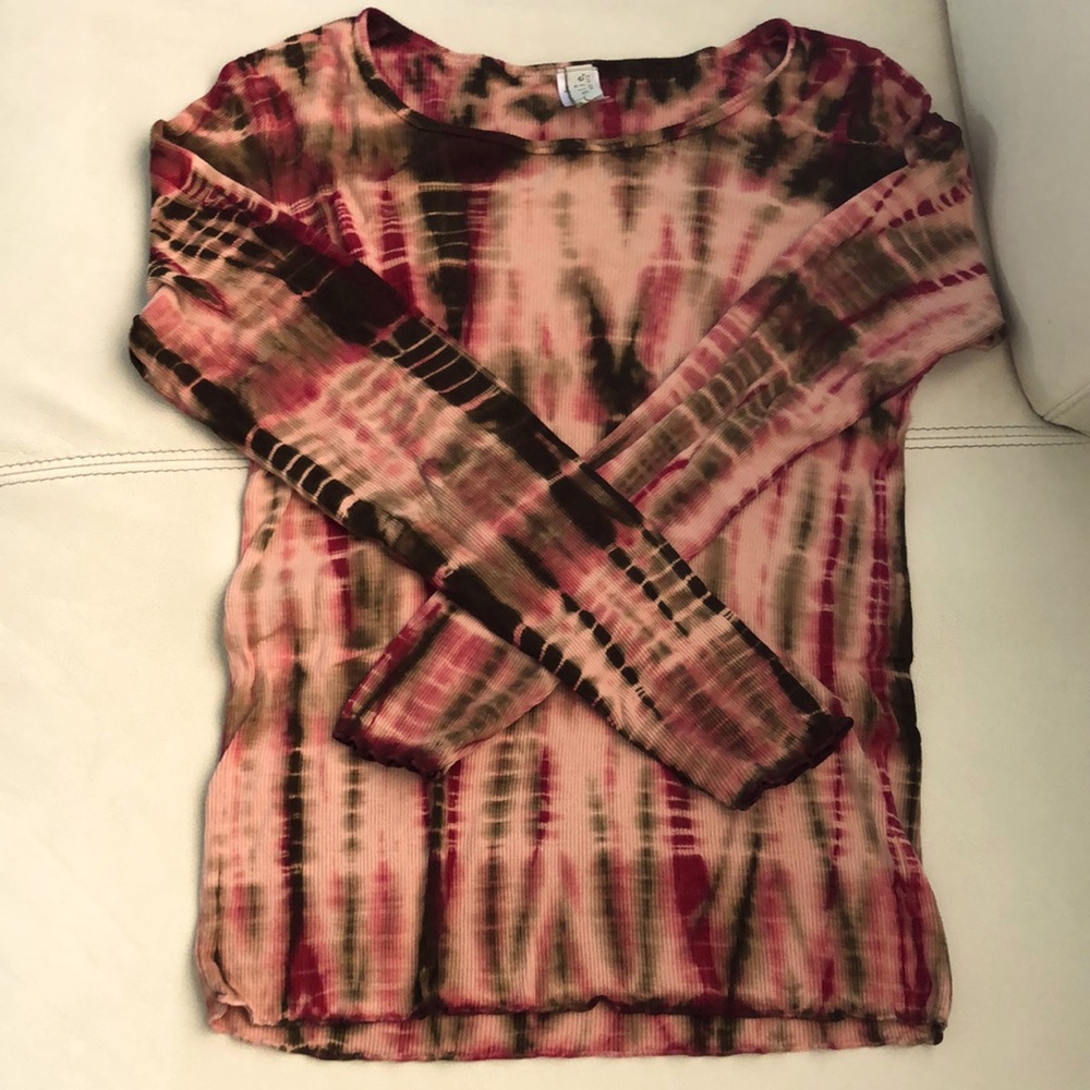 Orange, red, & brown long-sleeved Sahalie shirt S